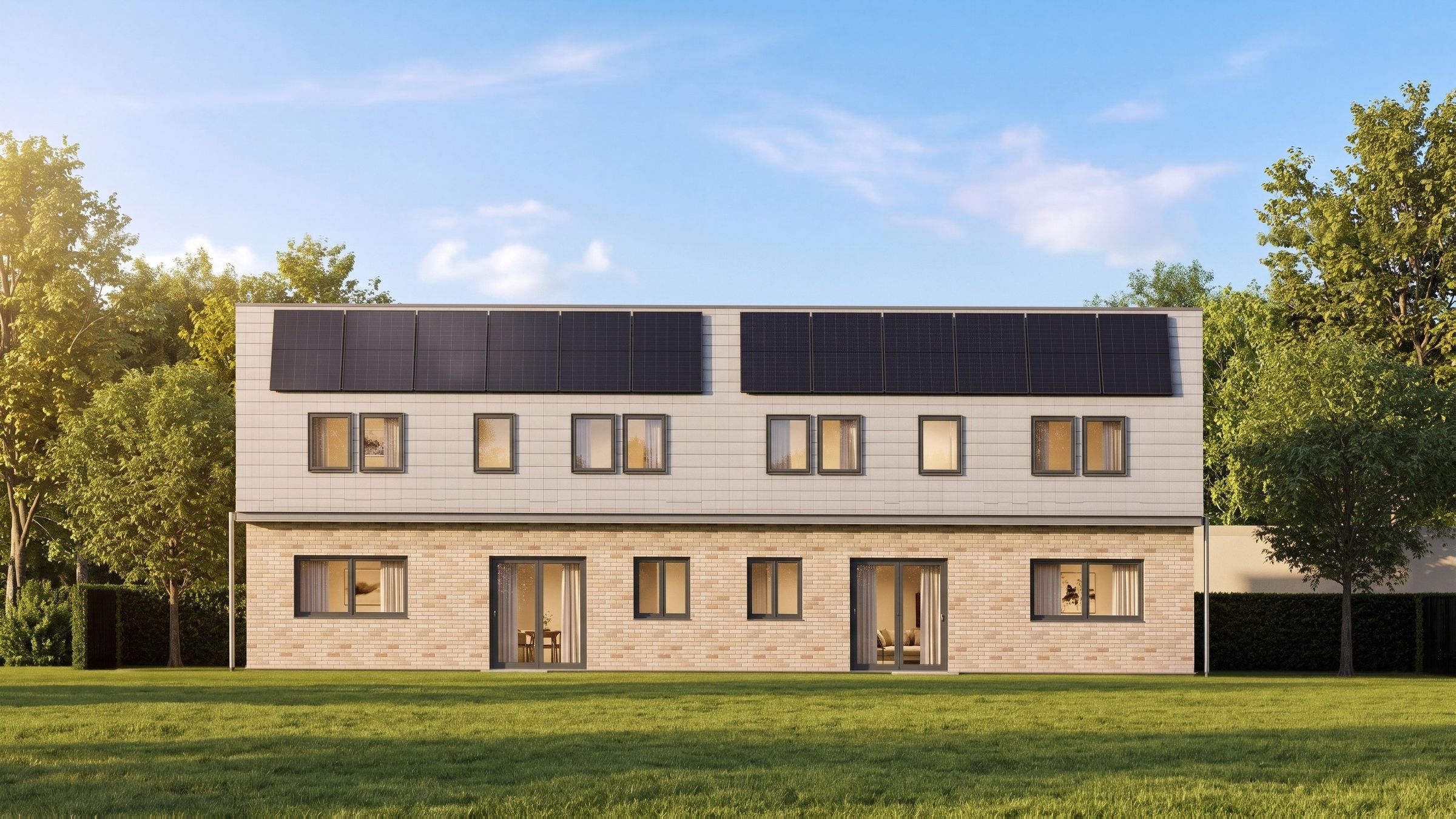 Doppelhaus im Garten