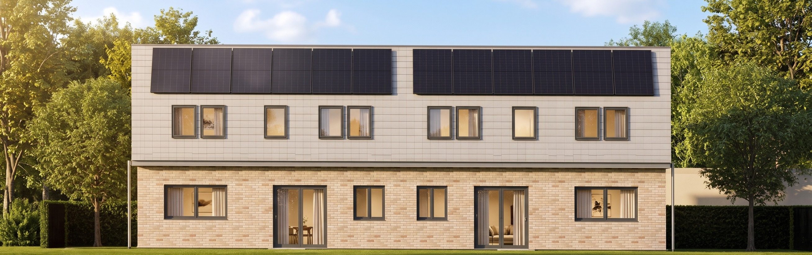 Ansicht Doppelhaus, Nordseite, Visualisierung